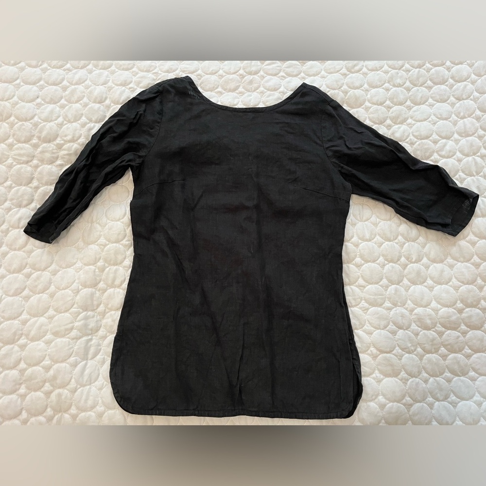 Cotton Candy Wear Black Linen Top